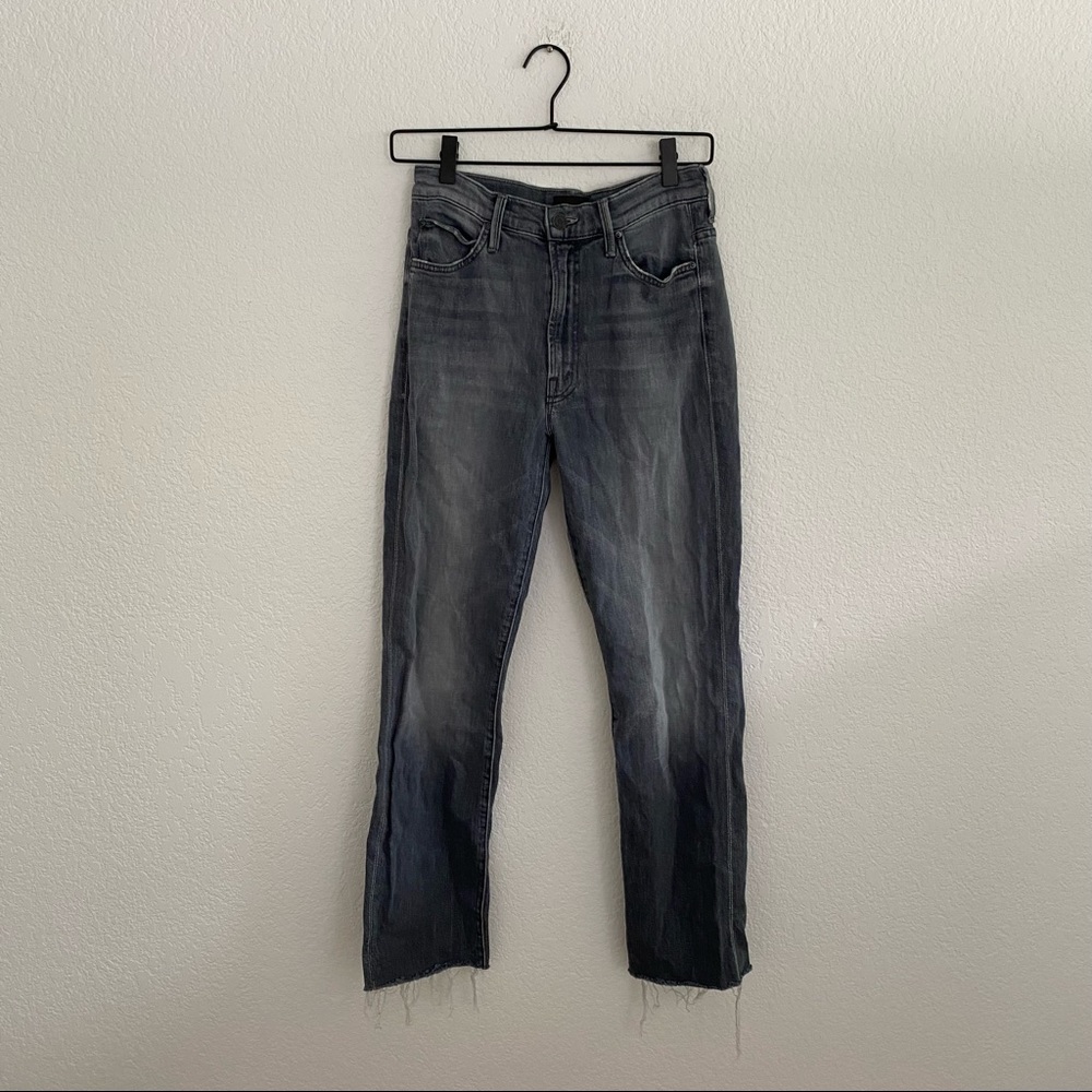 MOTHER Women’s Size 26 “High Waisted Rascal Ankle Snippet” Fray Gray Denim Jean - Picture 2 of 12